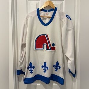 Quebec Nordiques vintage Hockey Jersey - White & 80s men’s size medium